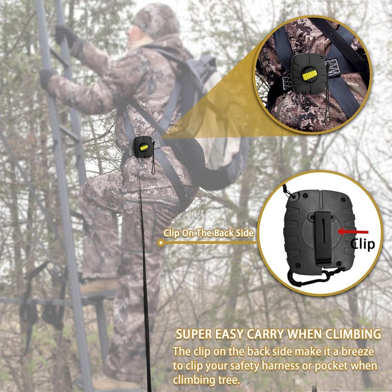 Seaperk Tree Stand Retractable Bow Hoist, Bow Rope, Bow Hunting Gear, Quick and Easy Reel Rope Up for Crossbow, Gun, Backpack, Rifle, Tree Stand Hunting Accessories, Black - Image 3